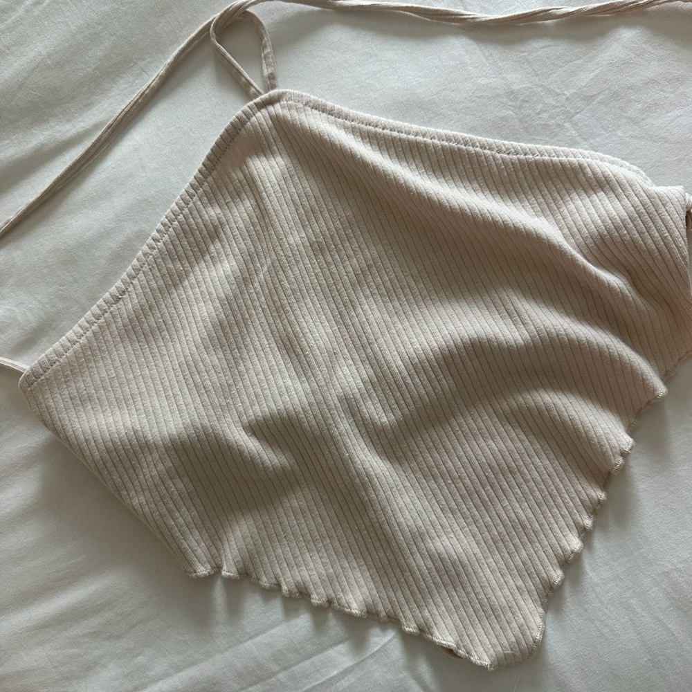 Wild Fable Cream Ribbed Tank Top